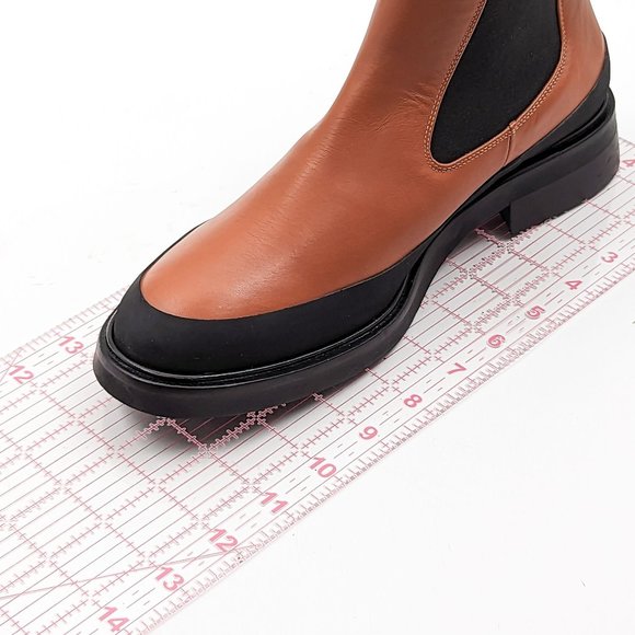 Frame Paris Women Le Holland Leather Rubber Brown Chelsea Boots 8US EUR 38.5 - Picture 4 of 12